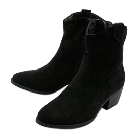 Black suede cowboy boots with an Allocation zipper 2