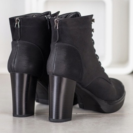 Sabatina Lace-up Booties On A Post black 1
