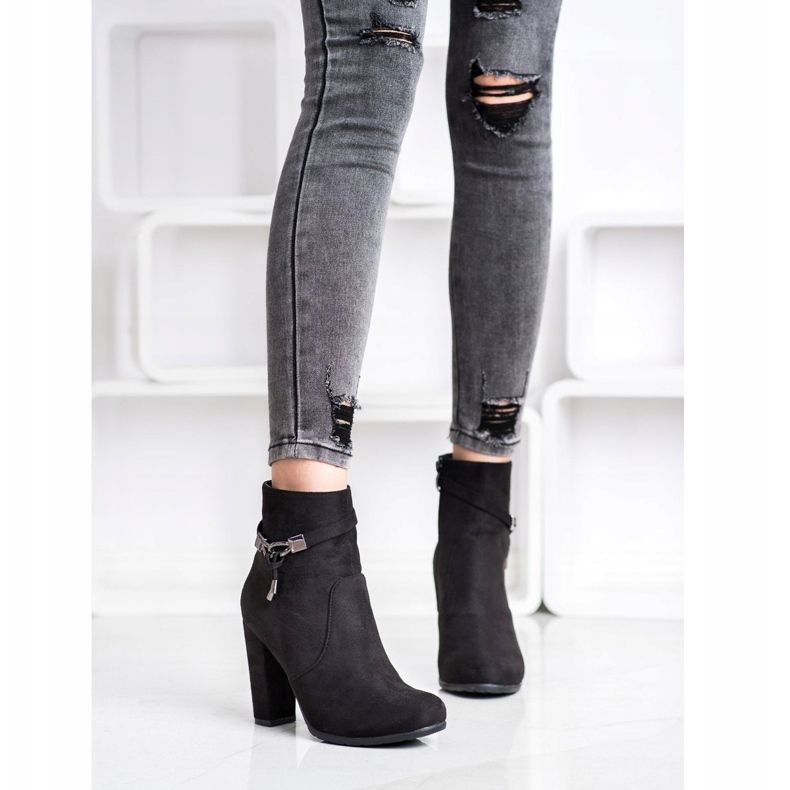 Abloom Elegant suede boots black 1