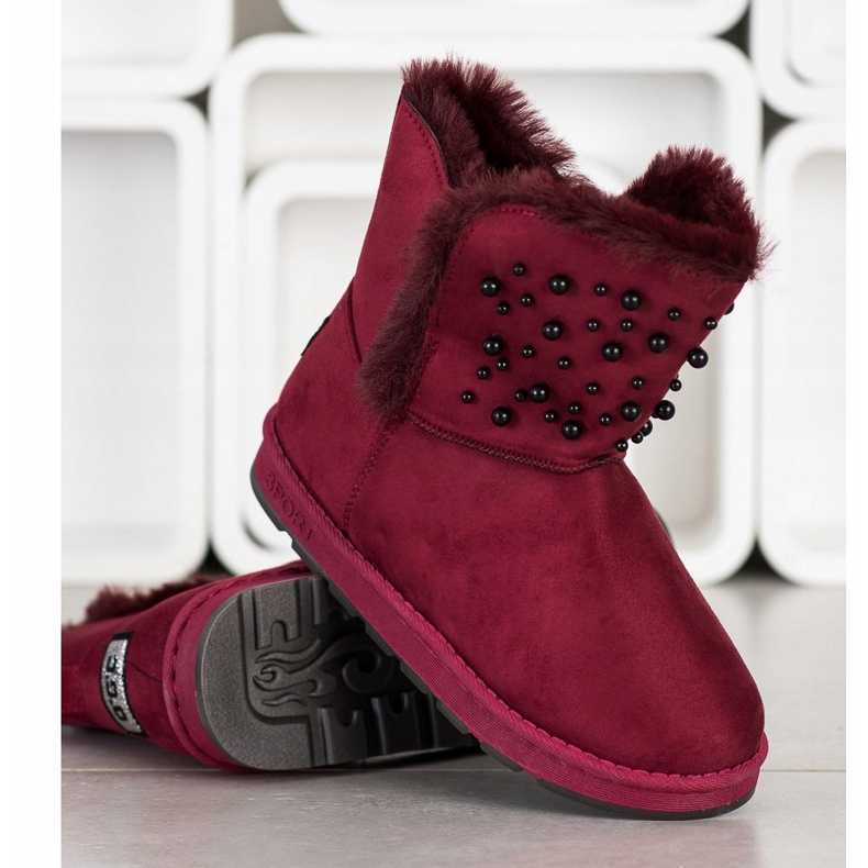 Bona Mukluki With Beads red 1