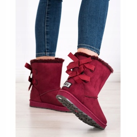 Bona Maroon Mukluki With Bows red 1