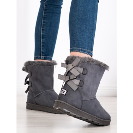 Bona Gray Mukluki With Bows grey 1