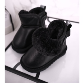 Apawwa Children's Black Snow Boots With Fur Black Charlotte 1