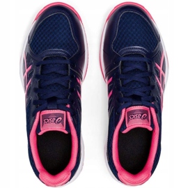 Asics Upcourt 3 women's volleyball shoes, navy blue-pink 1072A012 407 1