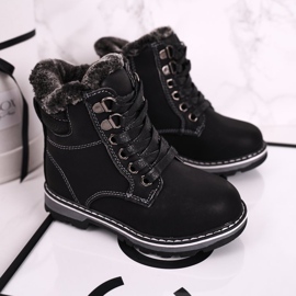 Children's Trappers Insulated with Fur Black Luke 2