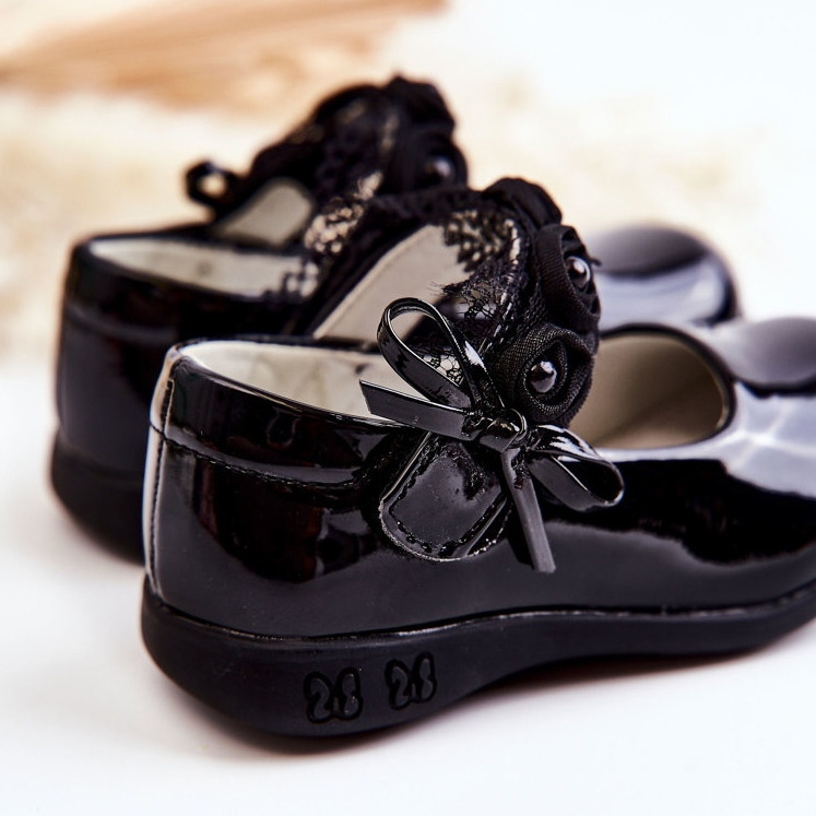 Apawwa Children's ballerinas with Velcro With Lace Black Evelyn 2 Apawwa Children's ballerinas with Velcro With Lace Black Evelyn 2