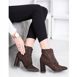 Kylie Tied Booties On A Post brown 2