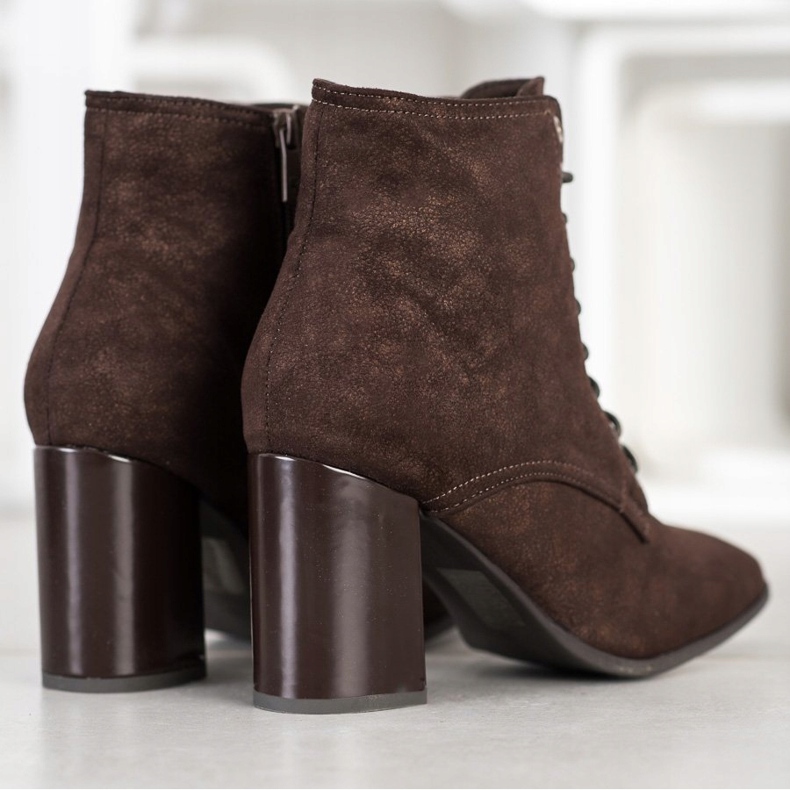 Kylie Tied Booties On A Post brown 1