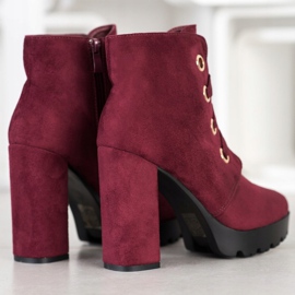 Juliet Lace-up Ankle Boots red 1
