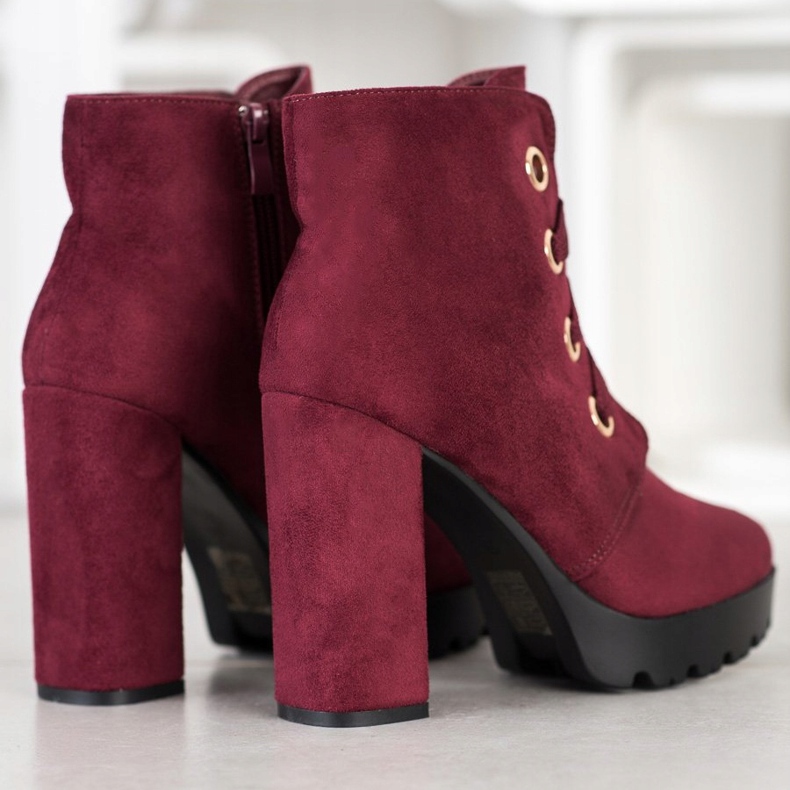 Juliet Lace-up Ankle Boots red 1