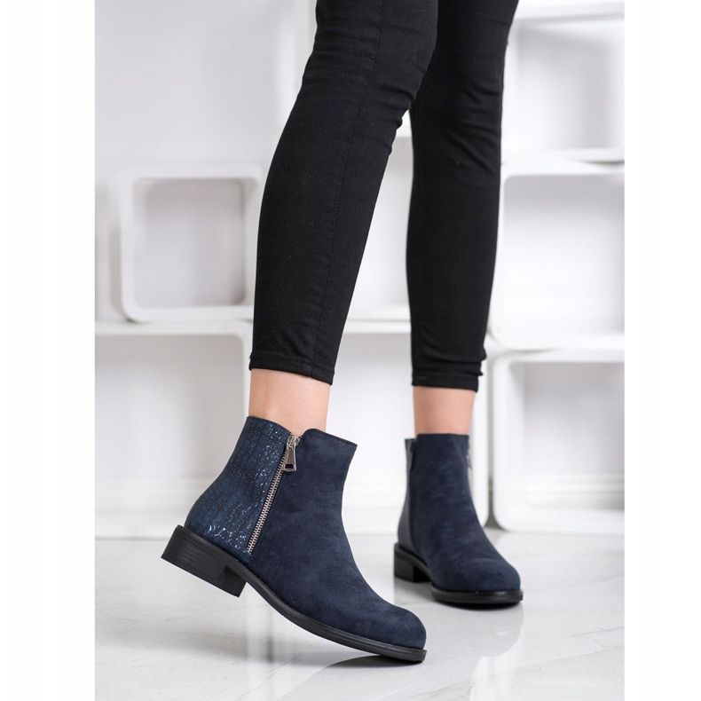 Bestelle Fashionable boots with a zipper navy blue blue 1 Bestelle Fashionable boots with a zipper navy blue blue 1