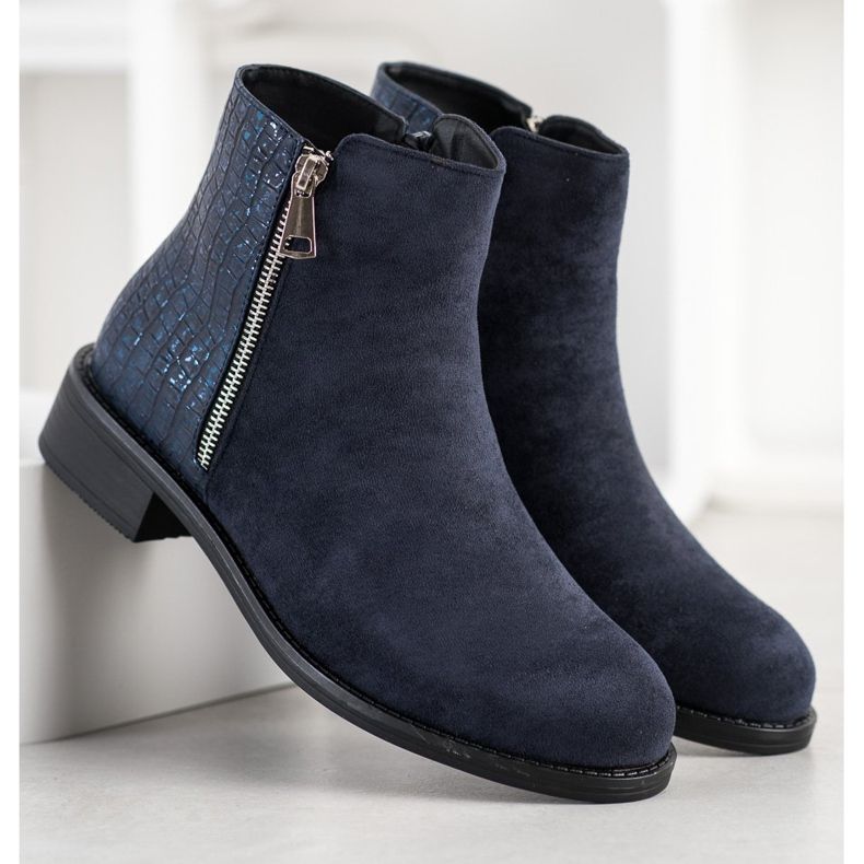Bestelle Fashionable boots with a zipper navy blue blue 2 Bestelle Fashionable boots with a zipper navy blue blue 2