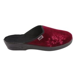 Befado slippers velor 219D427 burgundy slippers black red multicolored 5