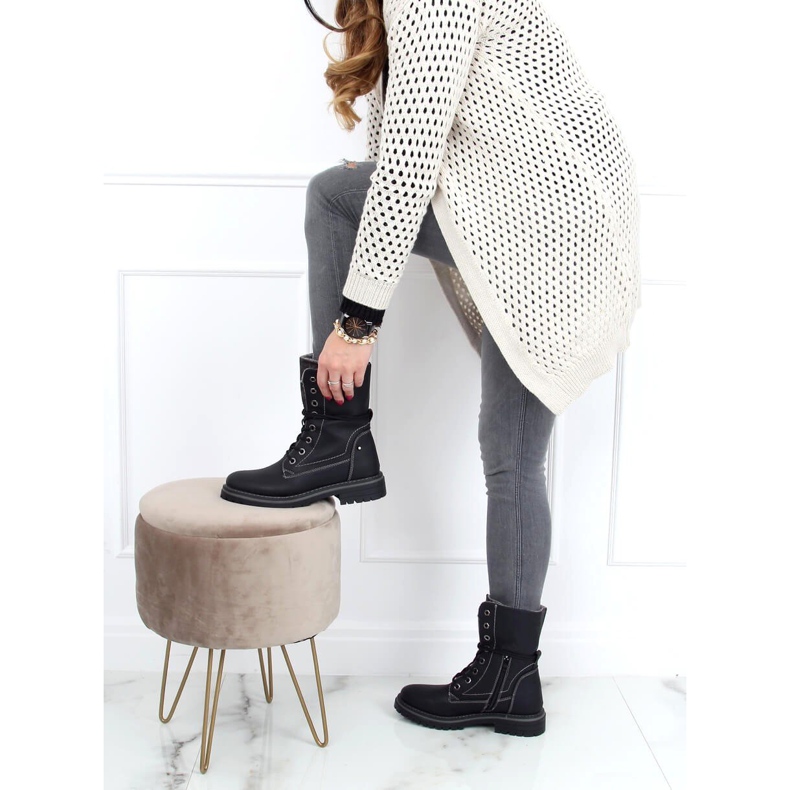 Black lace-up workers 4667 Black 2