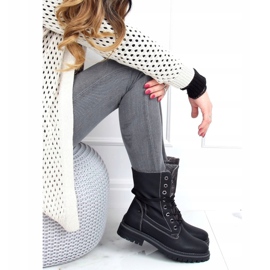 Black lace-up workers 4667 Black 1