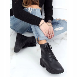 Black lace-up boots F663 Black 1