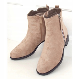 Women's beige ankle boots 168-287 LT.KHAKI 1