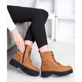 SHELOVET Suede Trappers On The Platform brown 1