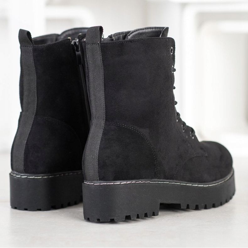 SHELOVET Suede Trappers On The Platform black 1