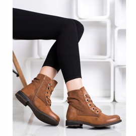 Super Mode Stylish tied boots brown 1