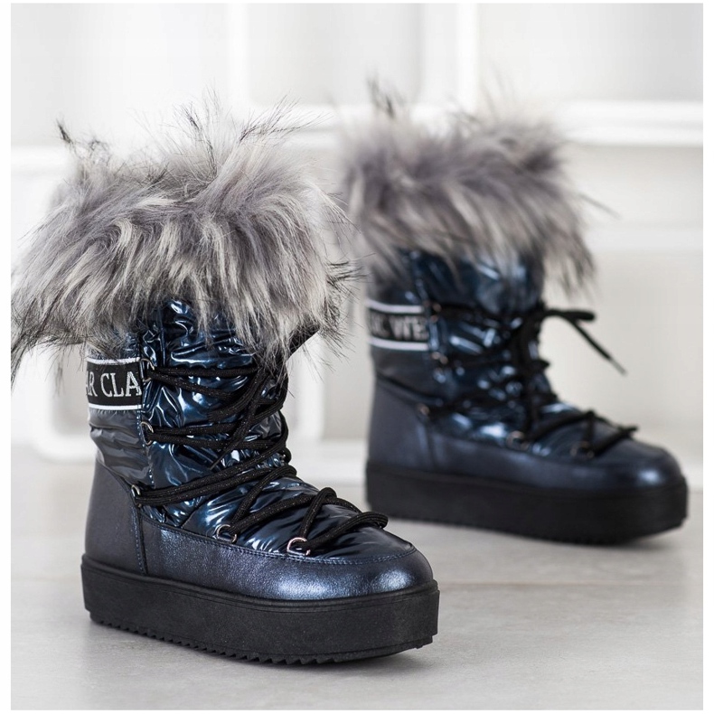 SHELOVET Snow Boots With Fur navy blue blue 1 SHELOVET Snow Boots With Fur navy blue blue 1