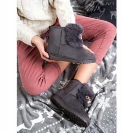 Queentina Warm Mukluki With Ornament grey 1