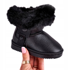 Apawwa Black Marella insulated children's snow boots with fur 4