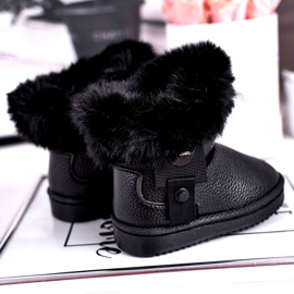 Apawwa Black Marella insulated children's snow boots with fur 3