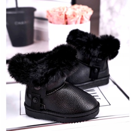 Apawwa Black Marella insulated children's snow boots with fur 1