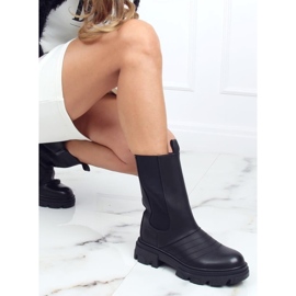Black motorcycle boots D-5 Black 1