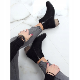 Black CM-8M2-1 Black low heel boots 2