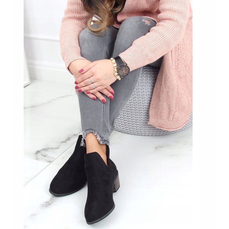 Black Boots with a cut-out black CM-8M4-1 Black 1 Black Boots with a cut-out black CM-8M4-1 Black 1