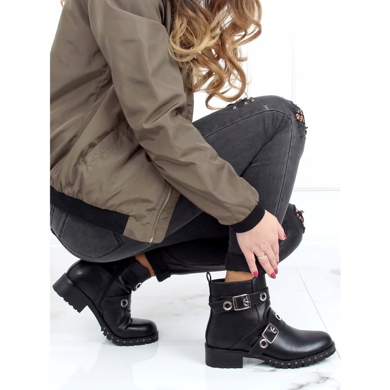 Black military boots X581 Black 1