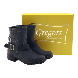 Gregors 544 women's leather winter boots, navy blue 4