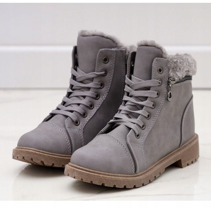 Gray trappers insulated boots Dorfir grey 1