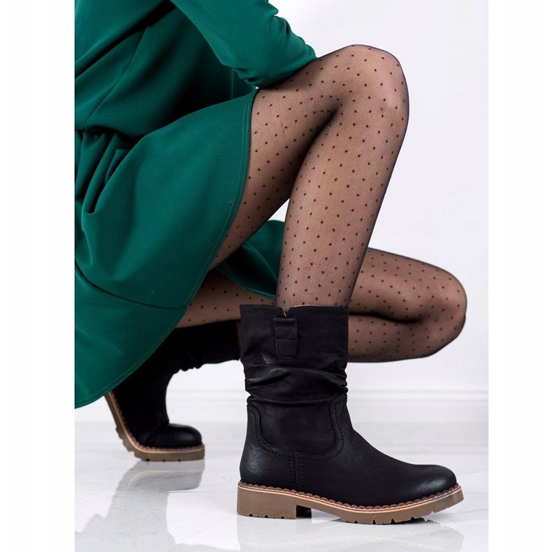 Super Mode Boots With Ruffled Uppers black 1