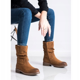 Super Mode Boots With Ruffled Uppers brown 2