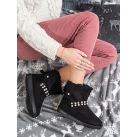 Queentina Black Mukluki With Pearls 2