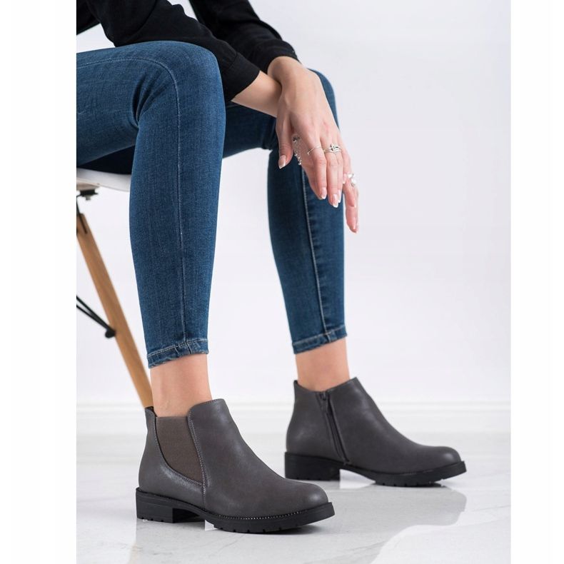 Nio Nio Gray Booties On A Zipper grey 1