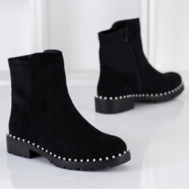 Bestelle Suede Booties With Pearls black 2