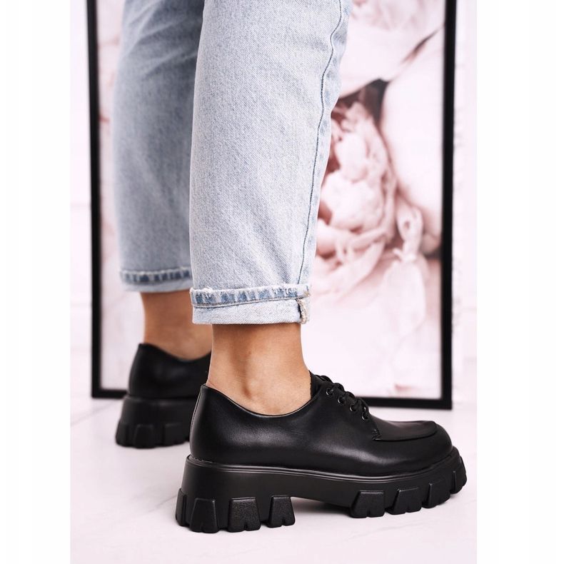 Women's Oxford shoes on a massive platform S.Barski HX23 Black 2 Women's Oxford shoes on a massive platform S.Barski HX23 Black 2