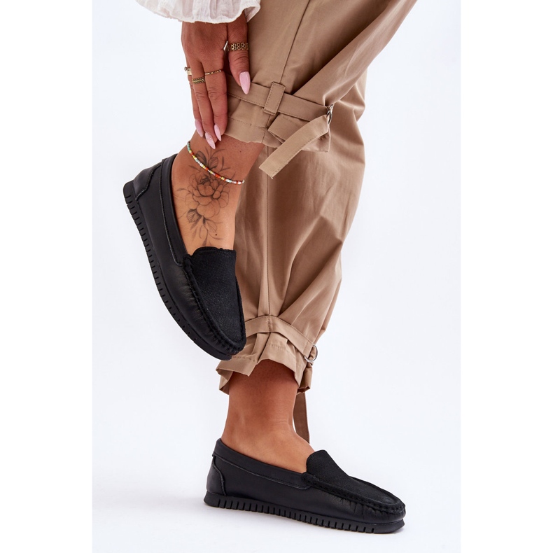 Women's Classic Leather Loafers S.Barski LR97630 Black 1