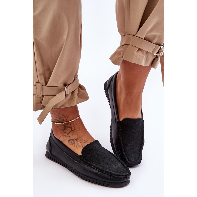 Women's Classic Leather Loafers S.Barski LR97630 Black 2