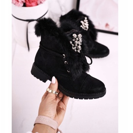 MSMG Children's Warm Boots With Nubuck Fur Black Ella 1