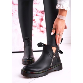 Women's Chelsea Boots With Colorful Stitching Black Addison 2