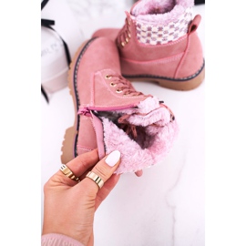 Apawwa Children's boots Trappers insulated with fur Pink Forest 1