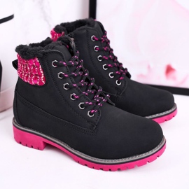 Apawwa Children's Boots Trappers Insulated with Fur Black Forest pink 2 Apawwa Children's Boots Trappers Insulated with Fur Black Forest pink 2