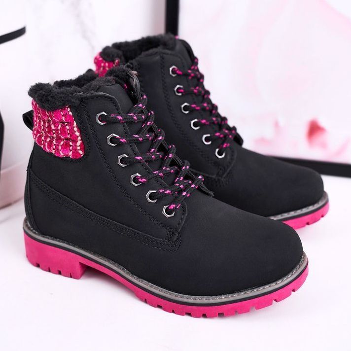 Apawwa Children's Boots Trappers Insulated with Fur Black Forest pink 2 Apawwa Children's Boots Trappers Insulated with Fur Black Forest pink 2