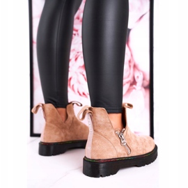 Women's Chelsea Boots With Colorful Stitching Suede Beige Addison 1