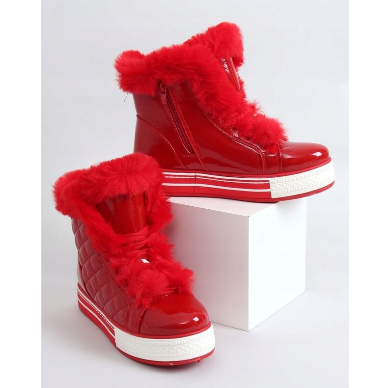 Red varnished snow boots NB310P-3 Red 1